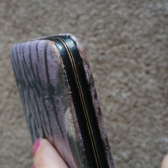Purple multi animal print metallic wallet - Picture 10 of 17